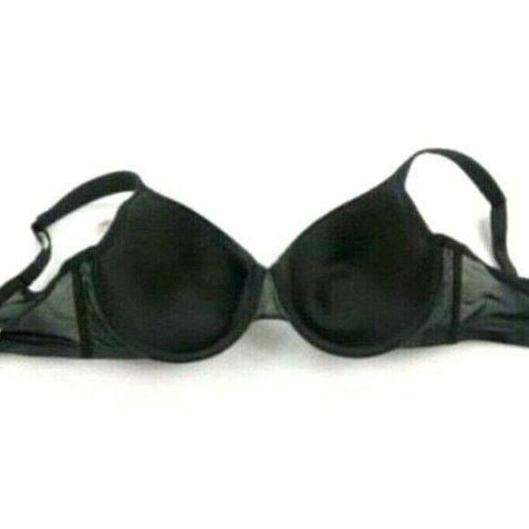 Cacique Lane Bryant Womens Bra Smooth Satin Full Coverage U/W Size 46C Black - Picture 3 of 7